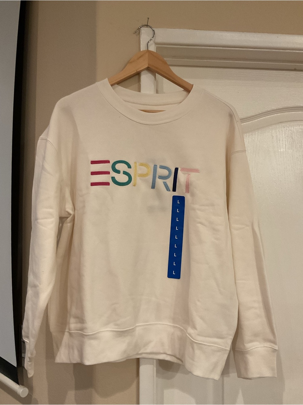 Esprit Retro 80’s Cream Crewneck Sweatshirt M, L, XL, XXLNWT - Picture 4 of 8